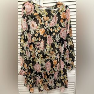 Lovestitch Sheer Floral Dress Size Large